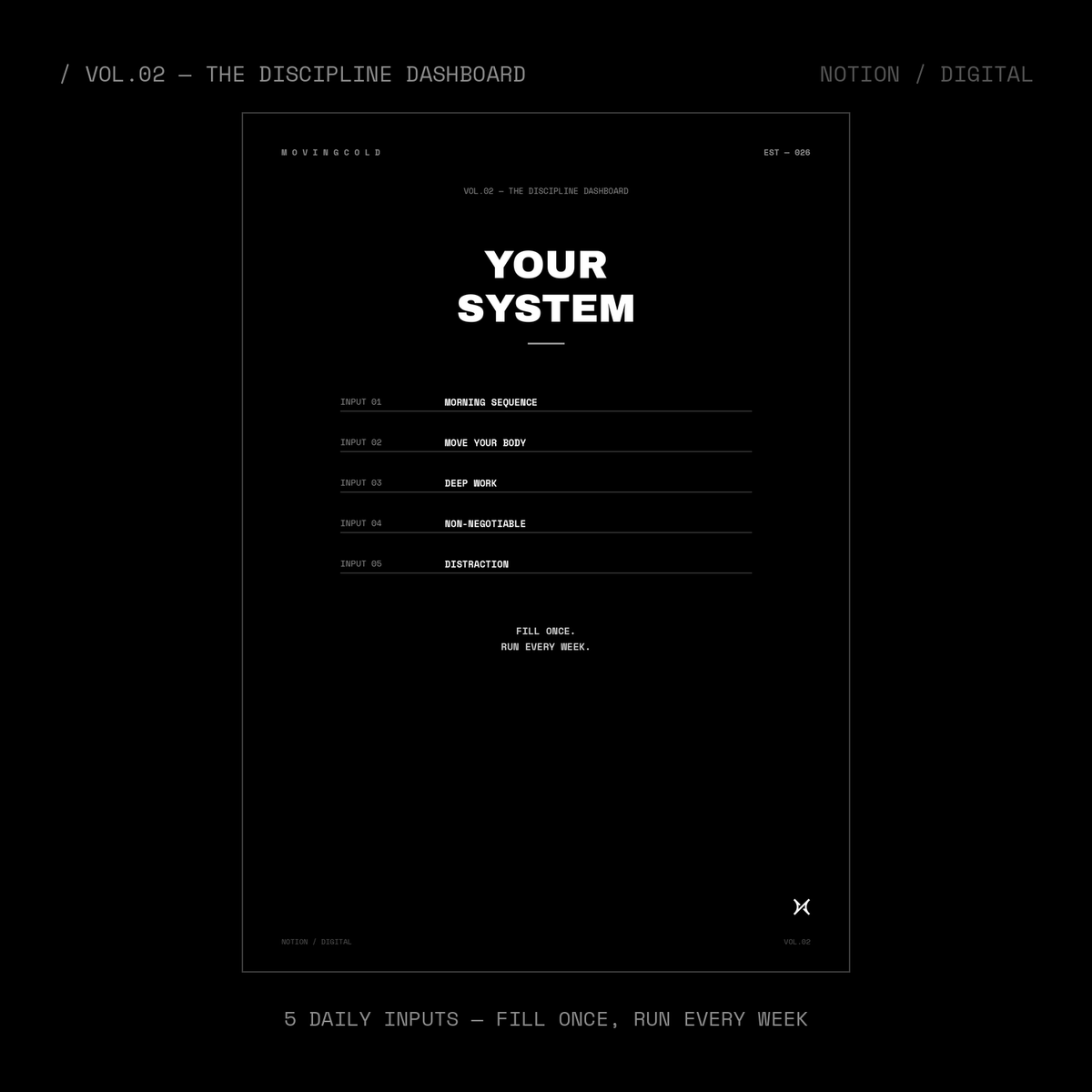 VOL.02 — THE DISCIPLINE DASHBOARD