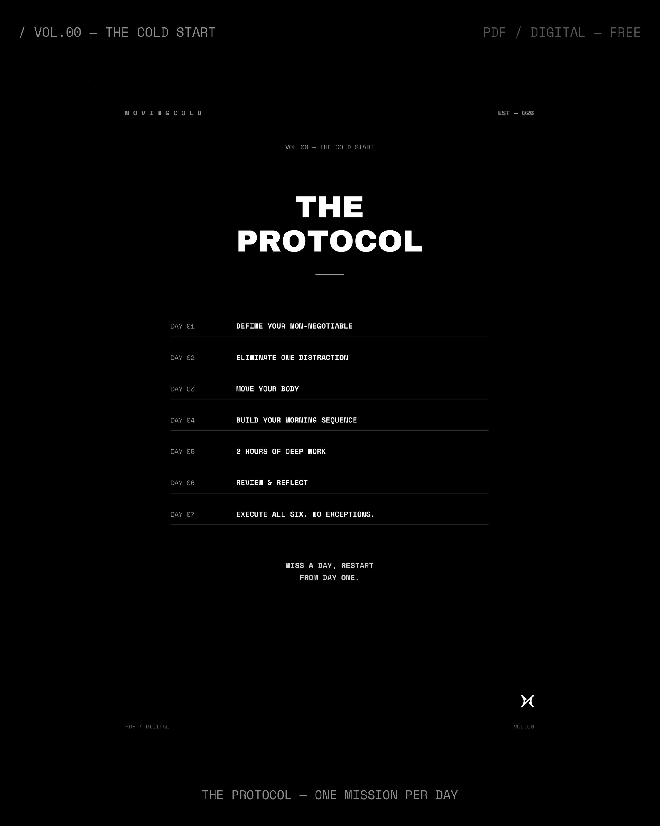 VOL.00 — THE COLD START — image 2